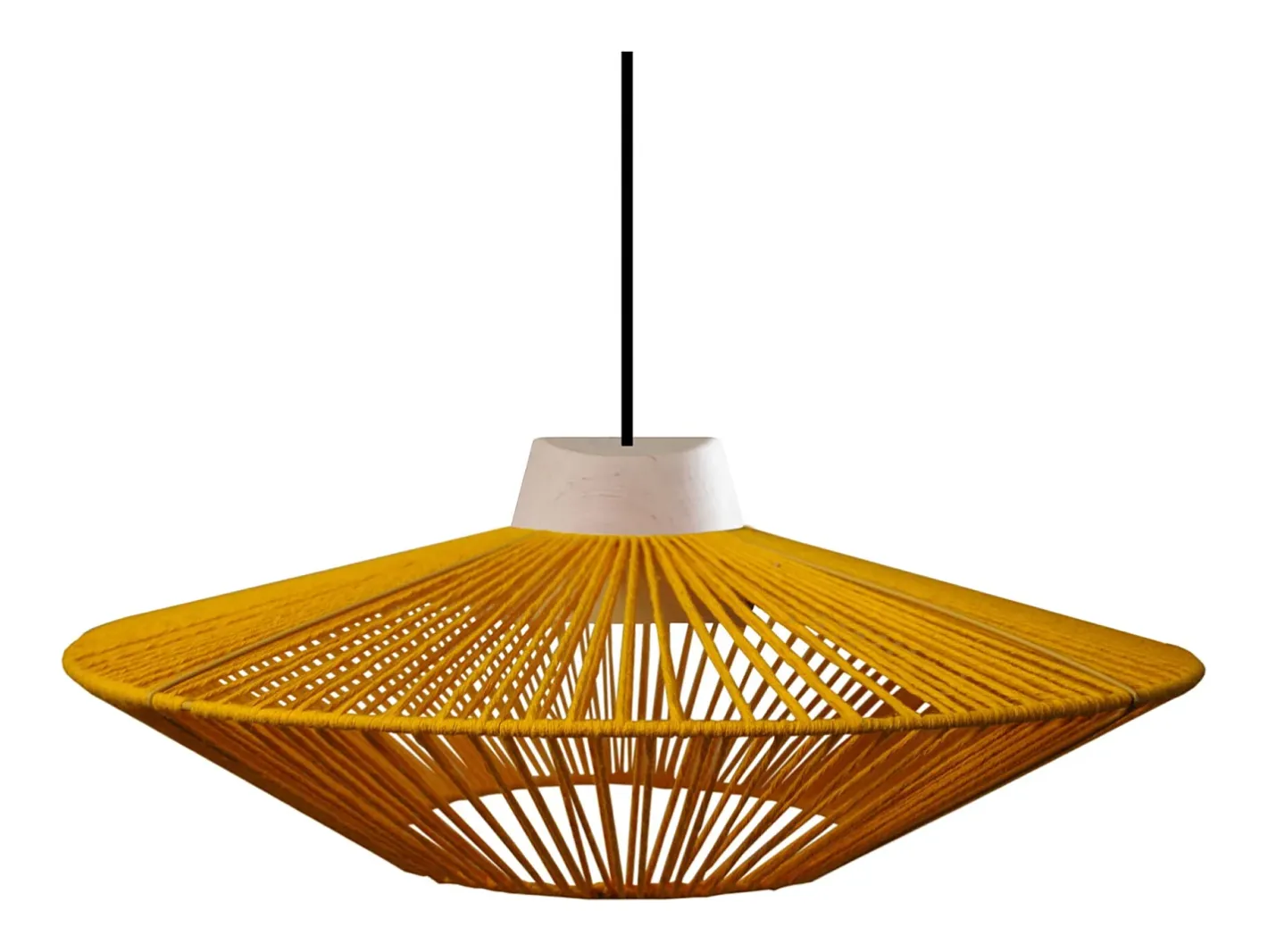 TOSEL Suspensión ,metal, fibra,, A90x D 60xP60cm Amarillo Online