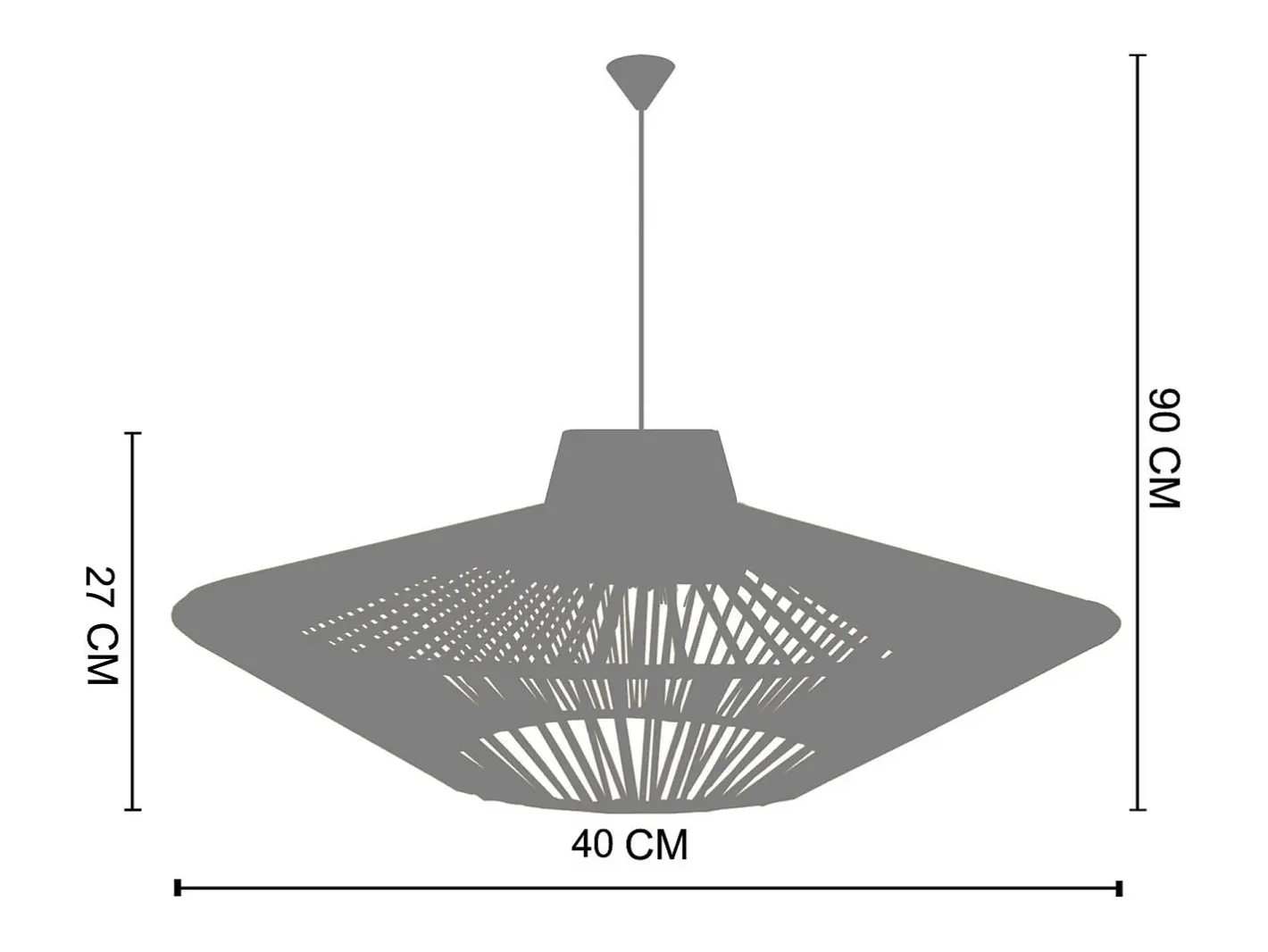 TOSEL Suspensión ,metal, fibra,, A90x D 60xP60cm Amarillo Online