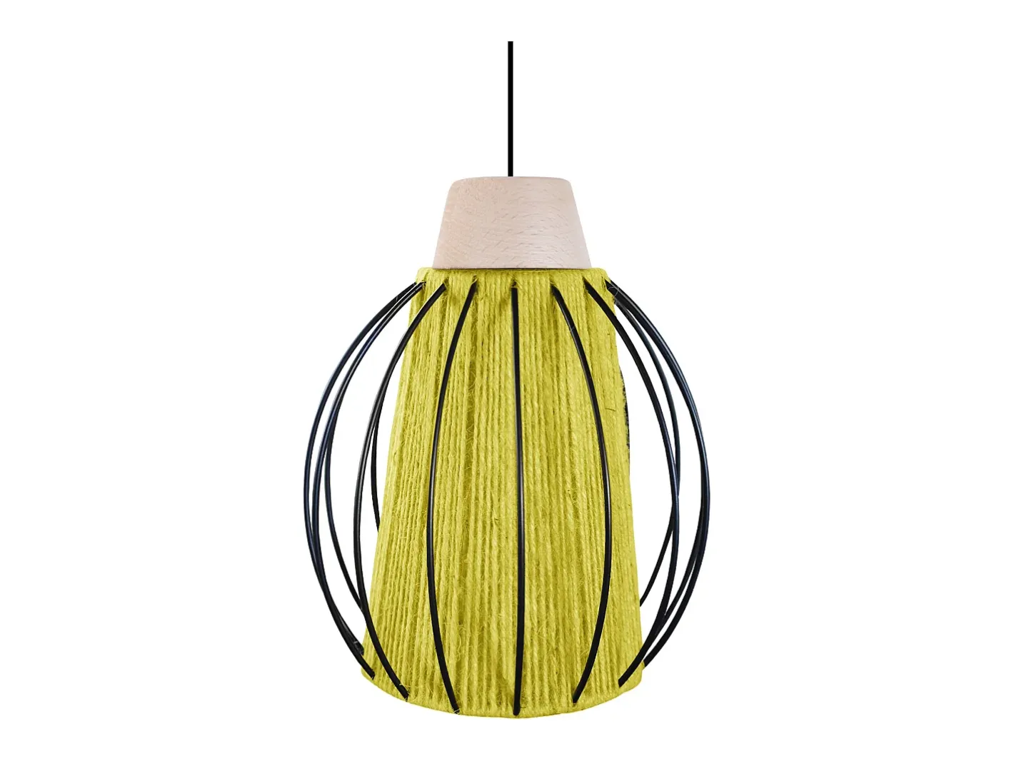 TOSEL Lámpara Suspendida-Suspensión ,metal, fibra,,A90xD 20xP20cm Amarillo