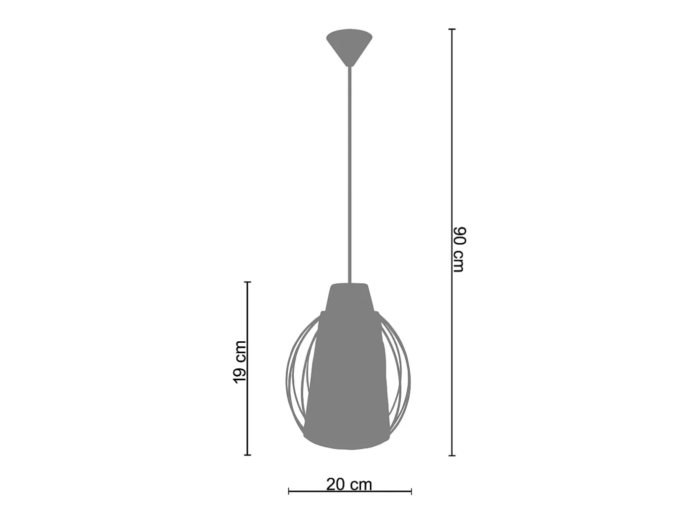 TOSEL Lámpara Suspendida-Suspensión ,metal, fibra,,A90xD 20xP20cm Amarillo