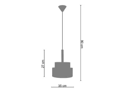 TOSEL Lámpara Suspendida-Suspensión ,metal, fibra,,A 87x D35xP35cm Amarillo