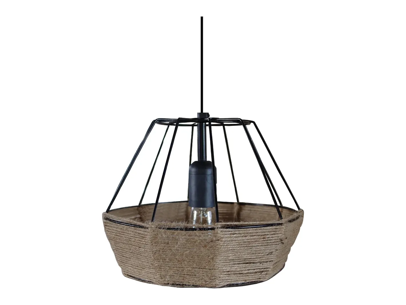 Best TOSEL Suspensión ,metal, fibra,natural,A90x D25xP25cm Color natural claro