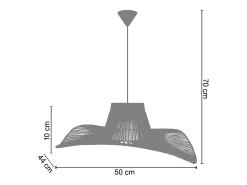 TOSEL Suspensión ,metal, fibra,,A70xD60xP60cm Rojo Discount