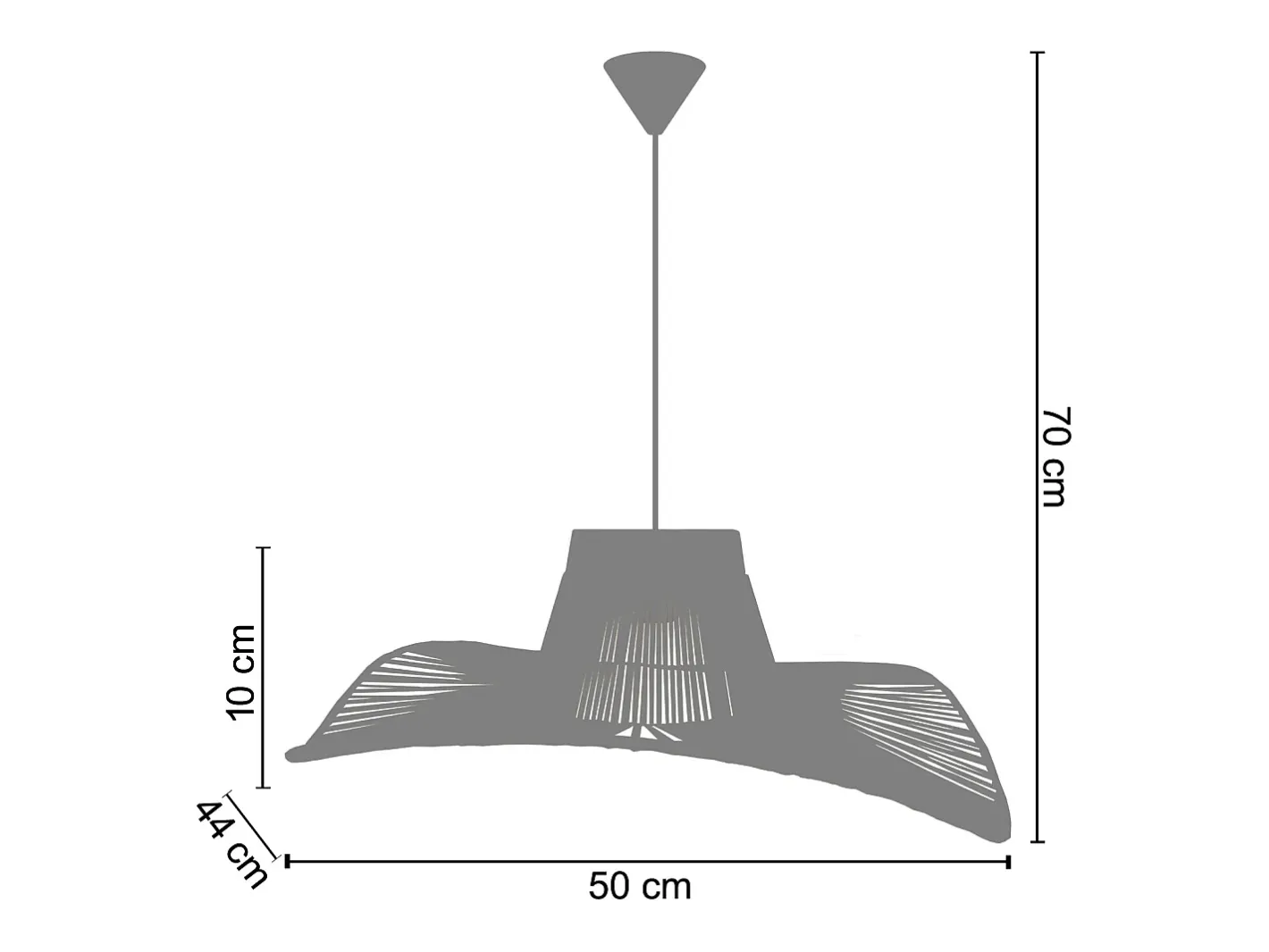 TOSEL Suspensión ,metal, fibra,,A70xD60xP60cm Rojo Discount