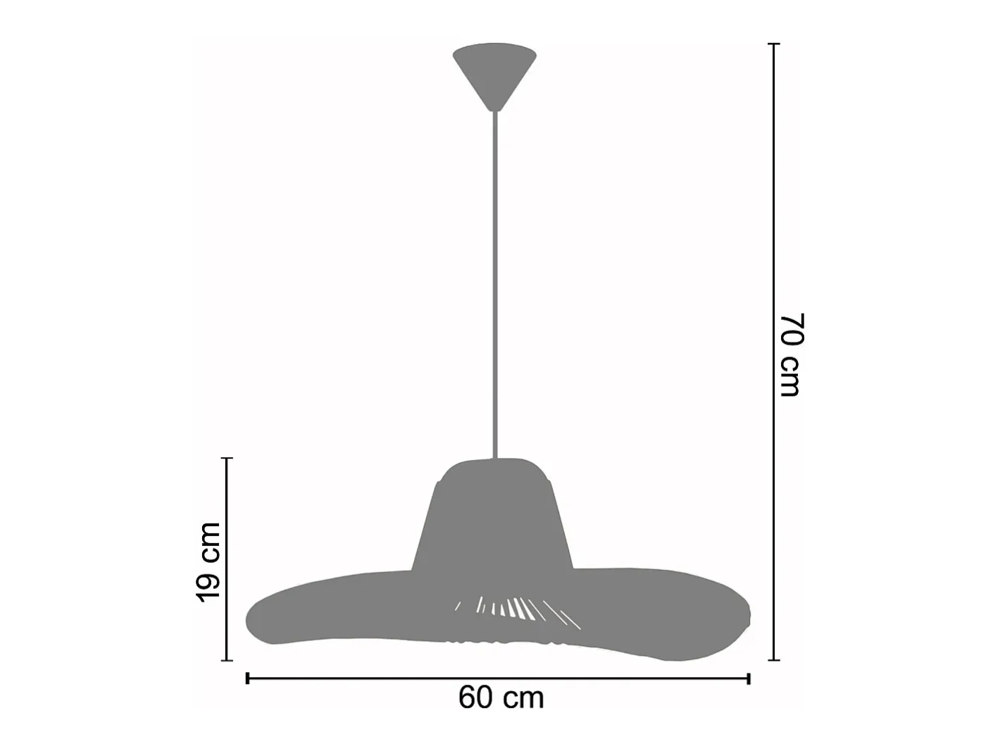 TOSEL Suspensión ,metal, fibra,natural,A70xD 60x P 60cm Color natural claro Online