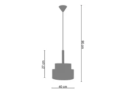 TOSEL Lámpara Suspendida-Suspensión ,metal, fibra,, A89xD40xP 40cm Amarillo