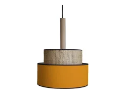 TOSEL Lámpara Suspendida-Suspensión ,metal, fibra,, A89xD40xP 40cm Amarillo
