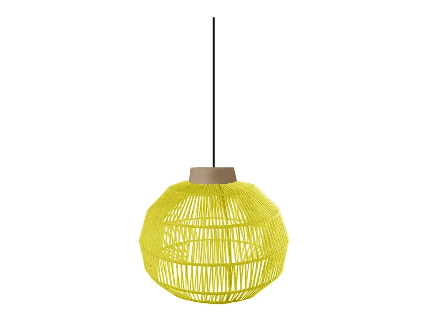 Clearance TOSEL Suspensión ,metal, fibra,,A90xD25x P 25 cm Amarillo