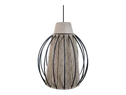 New TOSEL Suspensión ,metal, fibra,natural,A 90xD20x P 20cm Color natural claro