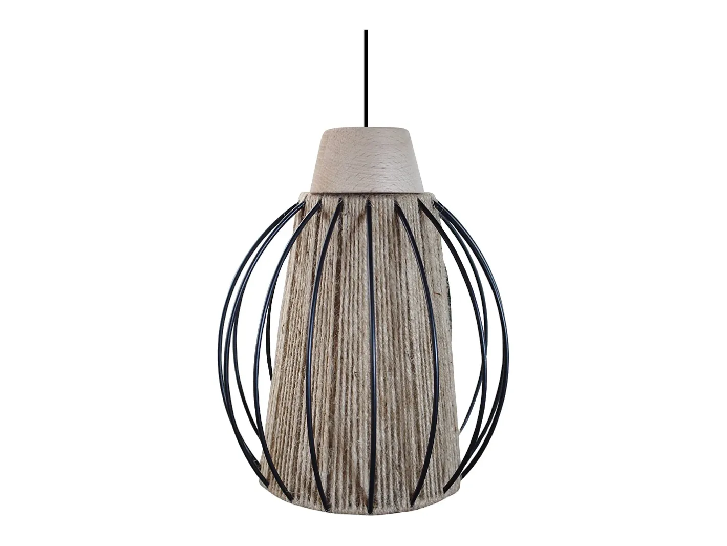 New TOSEL Suspensión ,metal, fibra,natural,A 90xD20x P 20cm Color natural claro