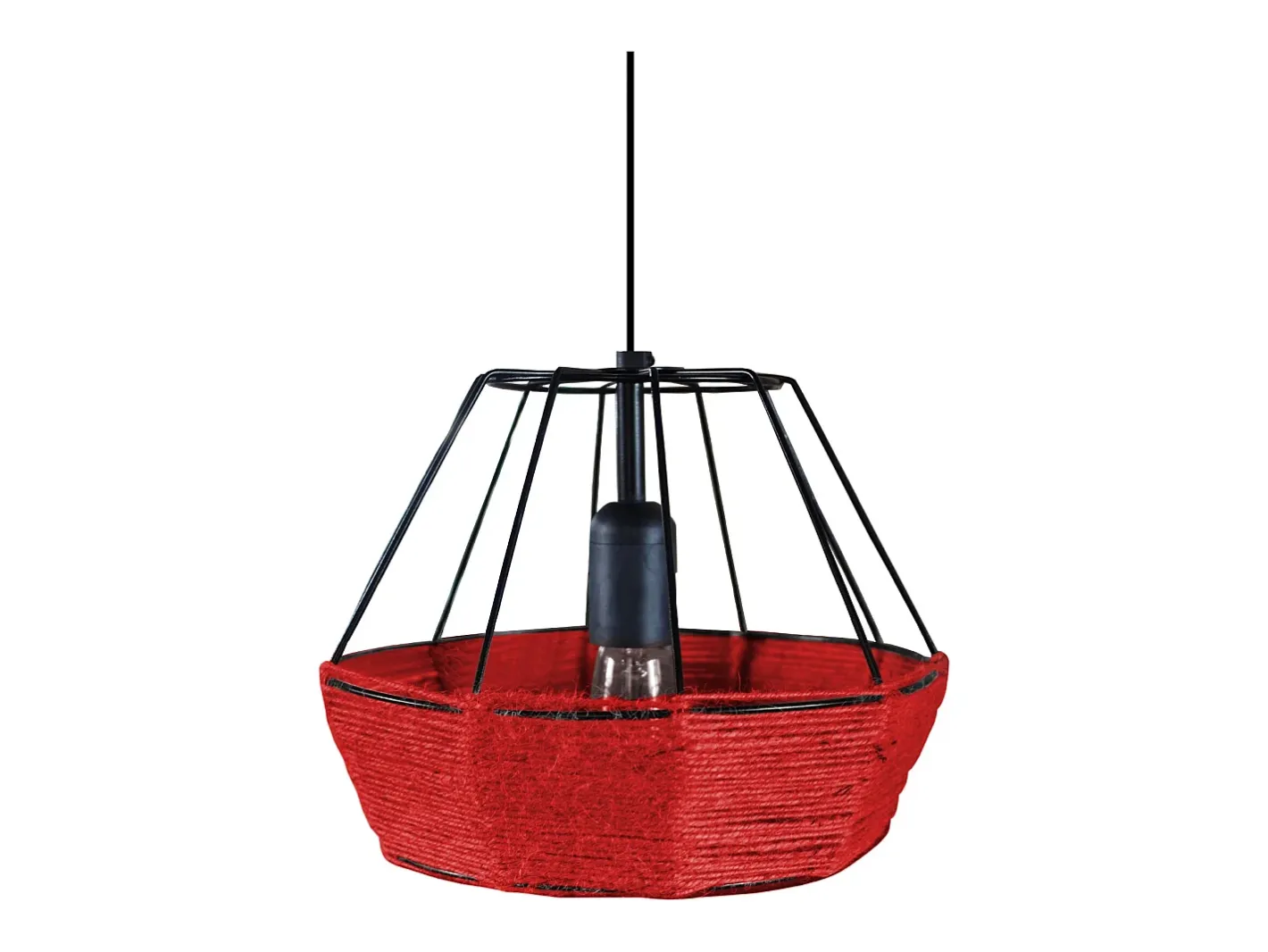 TOSEL Suspensión ,metal, fibra,, A 90xD25xP25 cm Rojo Sale