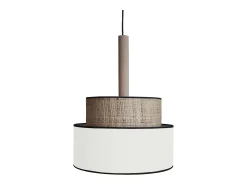 TOSEL Lámpara Suspendida-Suspensión ,metal, fibra,,A90xD 45x P 45cm Blanco