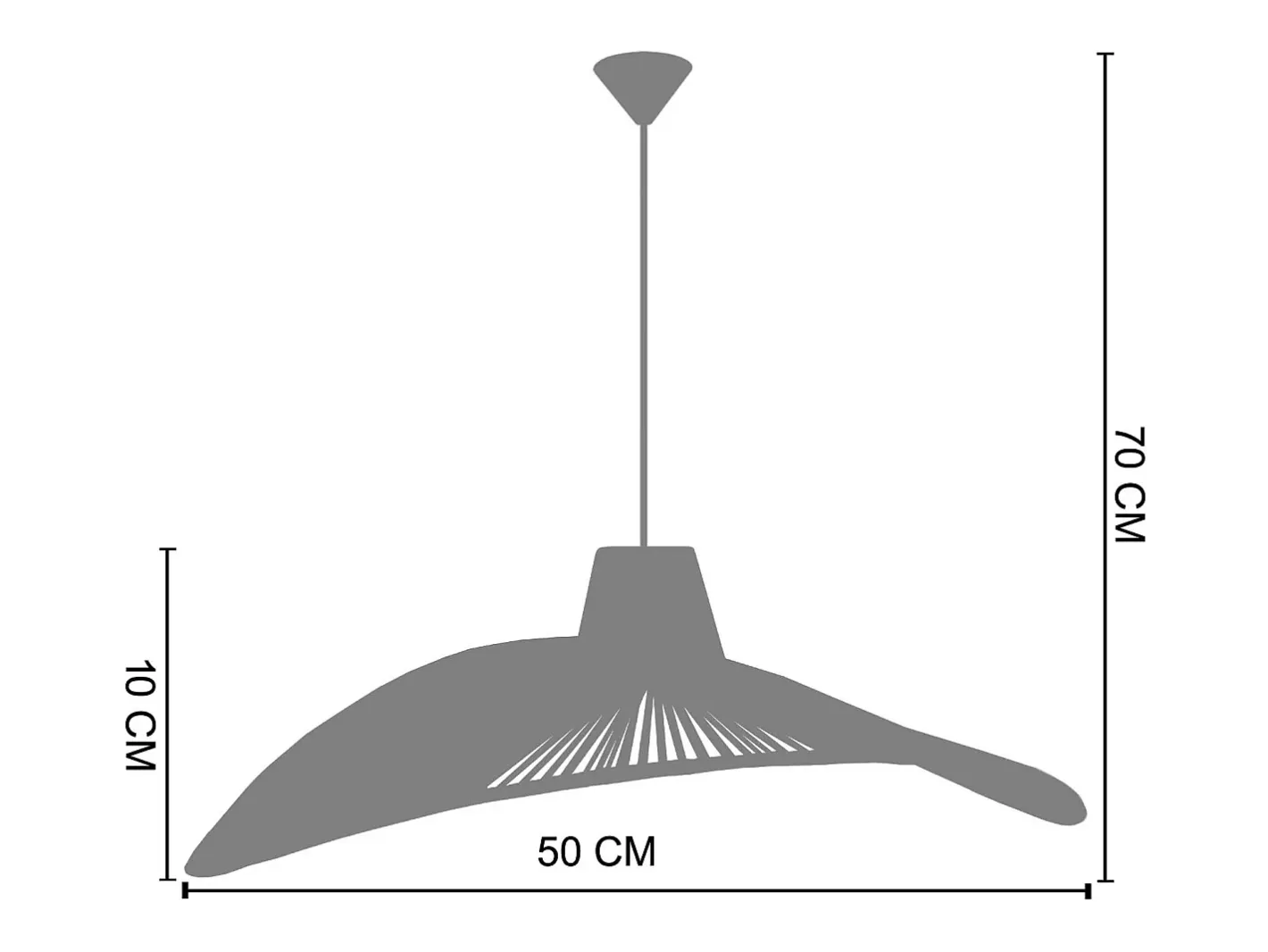 TOSEL Lámpara Suspendida-Suspensión ,metal, fibra,,A70xD44xP50cm Amarillo