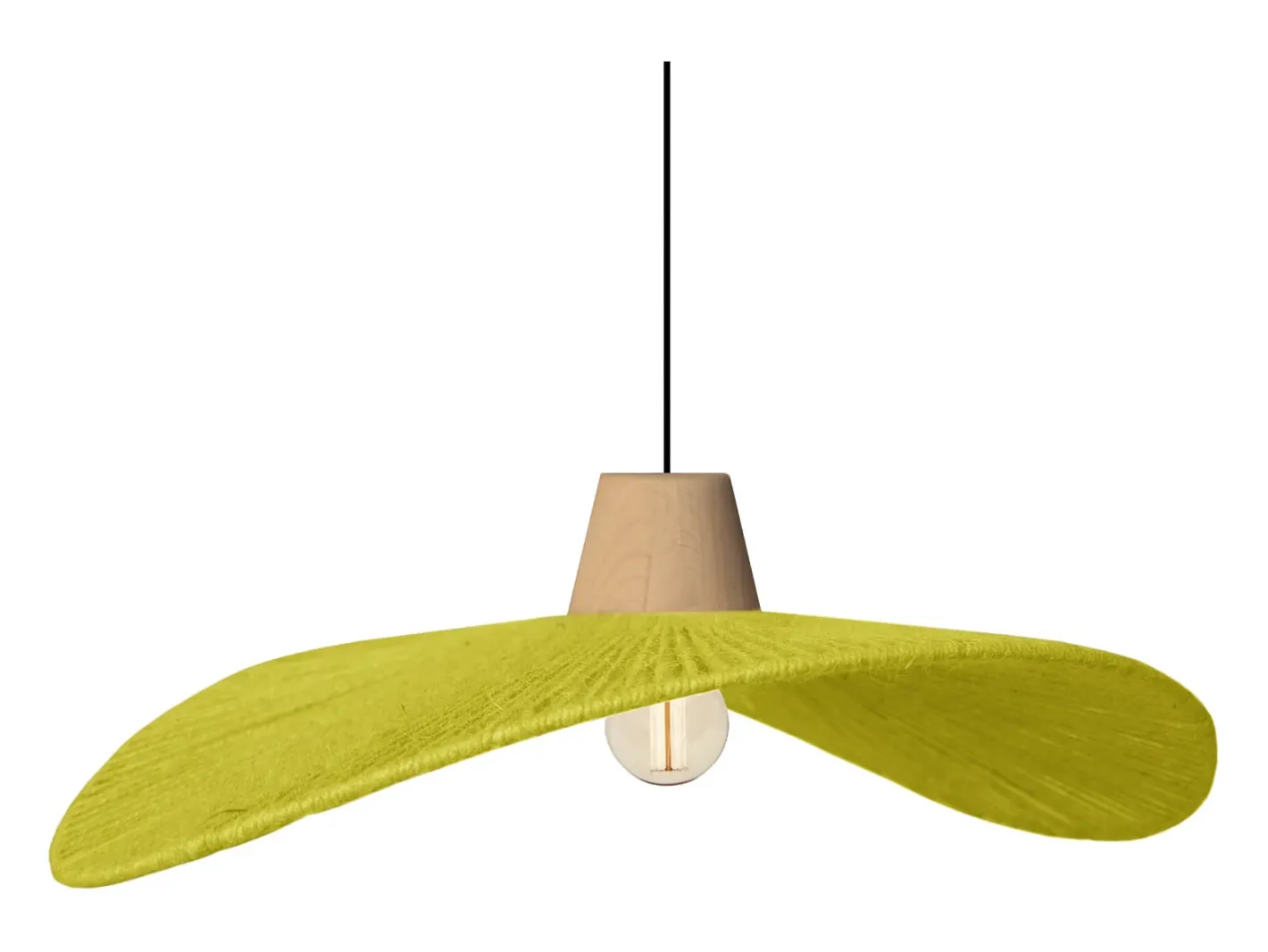 TOSEL Lámpara Suspendida-Suspensión ,metal, fibra,,A70xD44xP50cm Amarillo