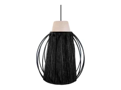 TOSEL Suspensión ,metal, fibra, ,A90xD 20x P 20cm Negro Hot