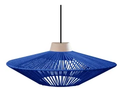 TOSEL Lámpara Suspendida-Suspensión ,metal, fibra, ,A90xD 60x P 60 cm Azul