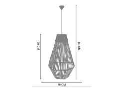 TOSEL Lámpara Suspendida-Suspensión ,metal, fibra,,A80xD16xP16cm Amarillo