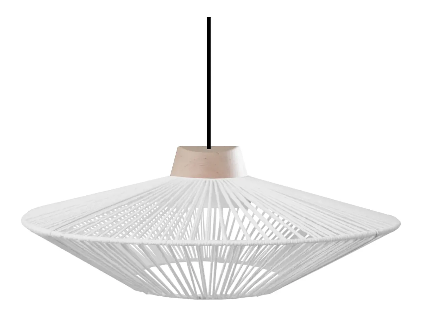 TOSEL Suspensión ,metal, fibra, ,A 90xD60x P 60cm Blanco