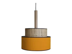 TOSEL Suspensión ,metal, fibra,,A 90xD 45x P 45cm Amarillo Sale