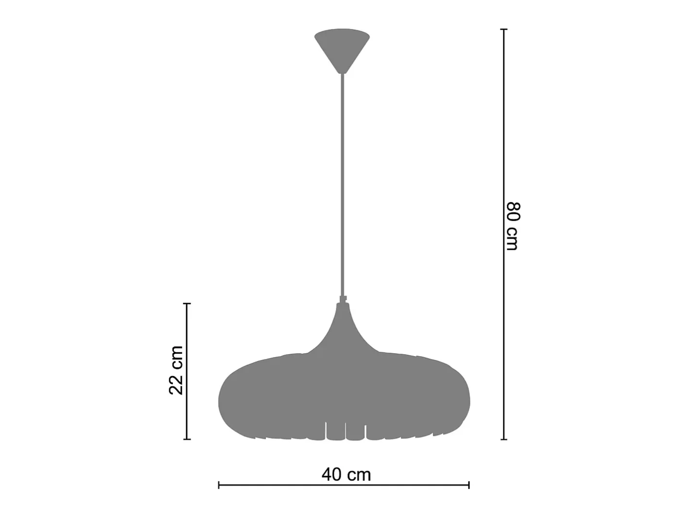 TOSEL Lámpara Suspendida-Suspensión ,metal , ,A85xD 40x P 40cm Gris