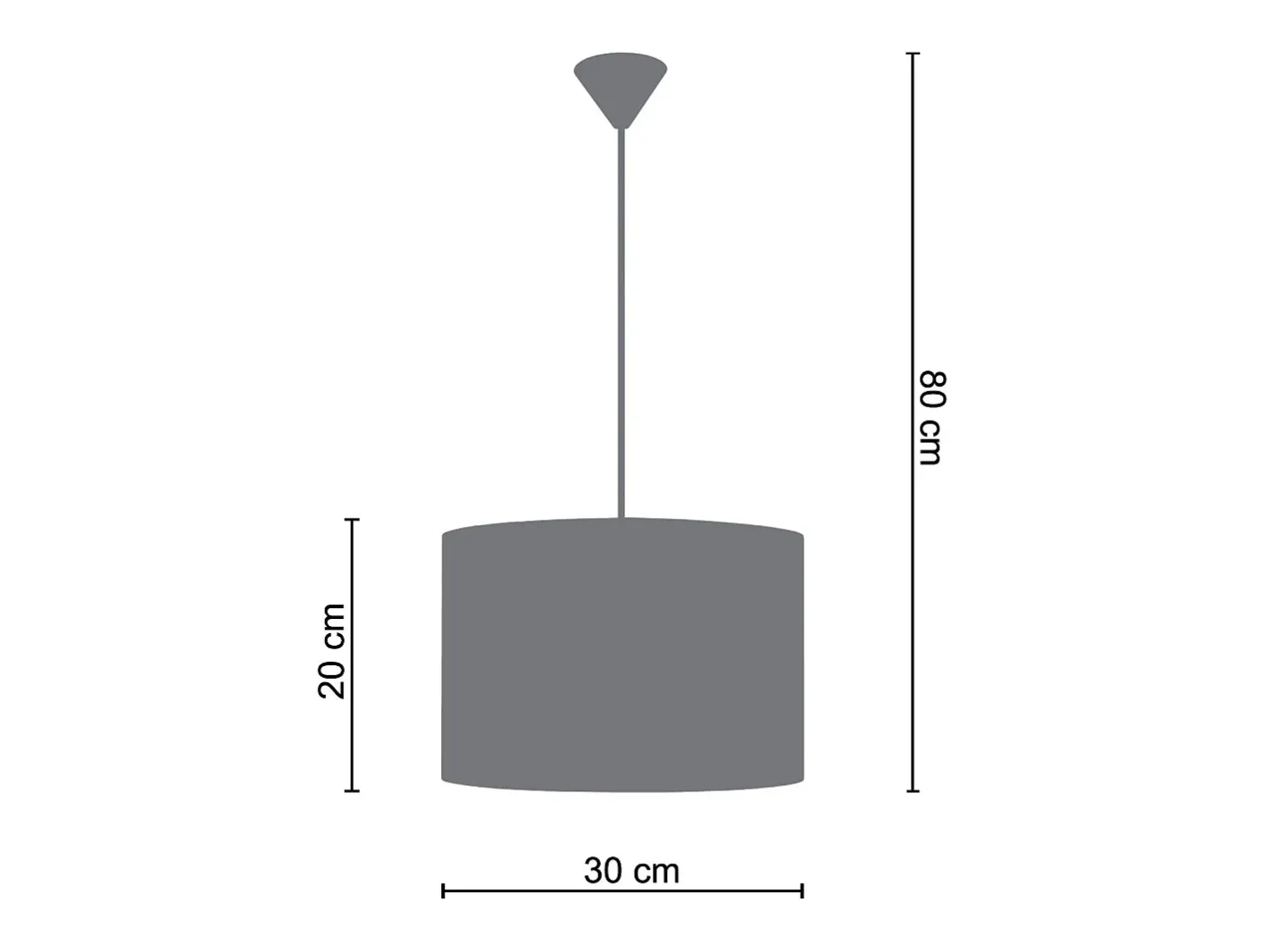 Sale TOSEL Suspensión ,metal -, ,A 80xD 30x P 30cm Negro