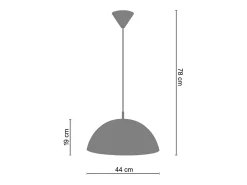 TOSEL Suspensión ,metal,Aluminio ,A78xD 44xP44cm Plateado Best
