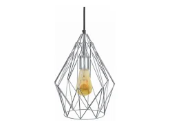 TOSEL Lámpara Suspendida-Suspensión ,metal,Aluminio ,A90xD35xP30cm Plateado