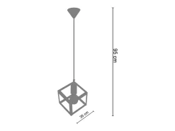 TOSEL Lámpara Suspendida-Suspensión ,metal,Aluminio ,A 86xD 27x P 27cm Plateado