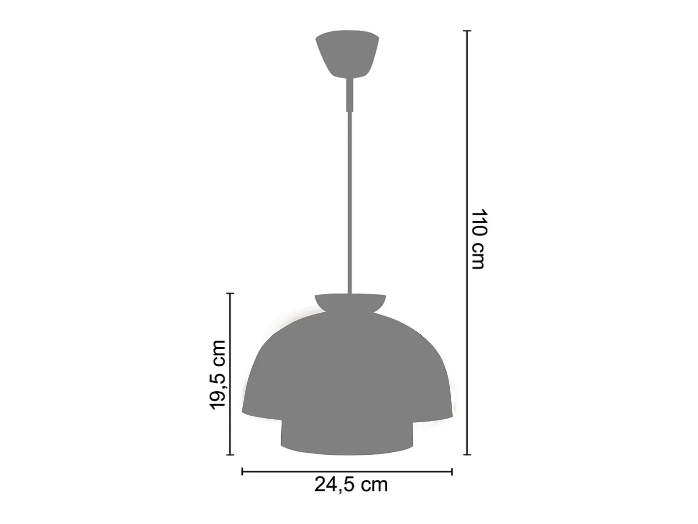TOSEL Suspensión ,metal,,A110xD24,5x P 24,5cm Amarillo Outlet