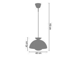 TOSEL Suspensión ,metal,,A110xD43xP43 cm Amarillo