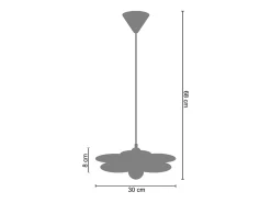 TOSEL Lámpara Suspendida-Suspensión ,metal, ,A 77xD 25x P 25cm Azul
