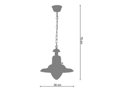 TOSEL Lámpara Suspendida-Suspensión ,metal, ,A75xD30xP30 cm Azul