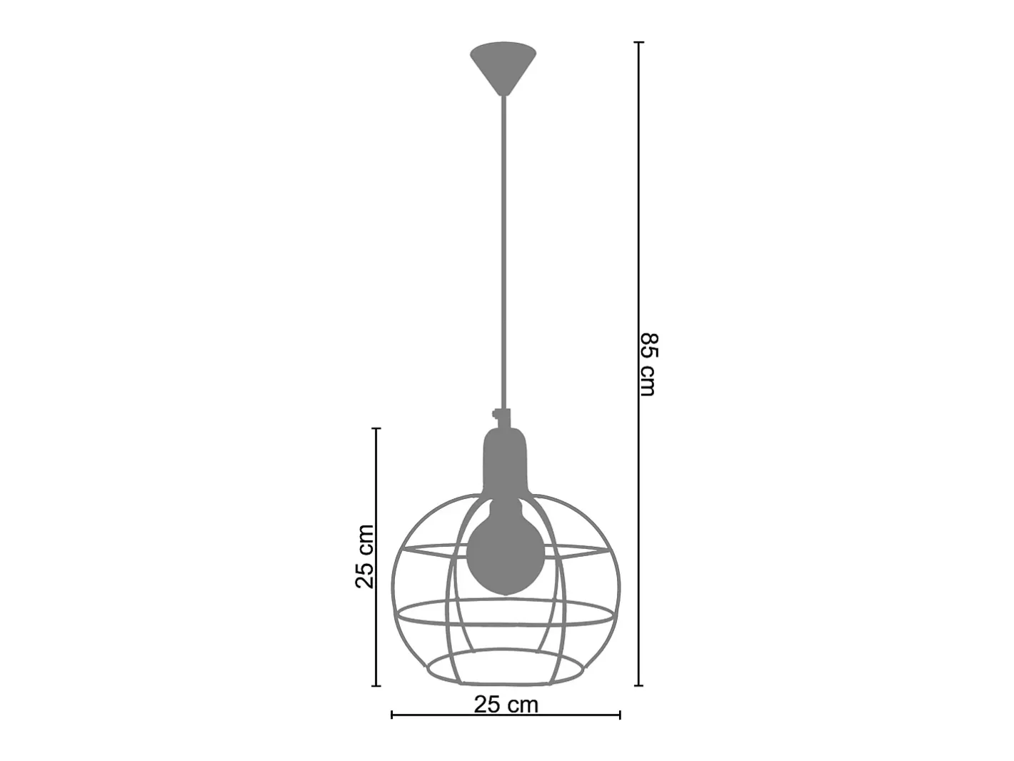 TOSEL Suspensión ,metal, ,A85xD25x P25cm Azul New