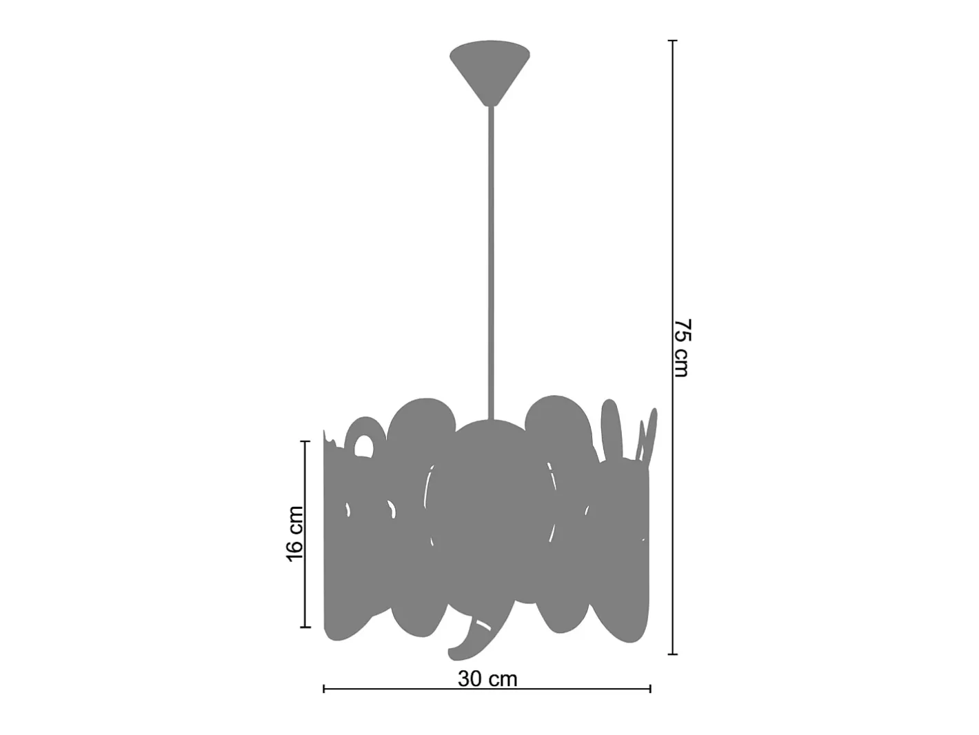 TOSEL Lámpara Suspendida-Suspensión ,metal, ,A75xD30xP30cm Azul