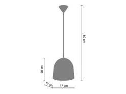 TOSEL Lámpara Suspendida-Suspensión ,metal, ,A80xD17x P17cm Azul