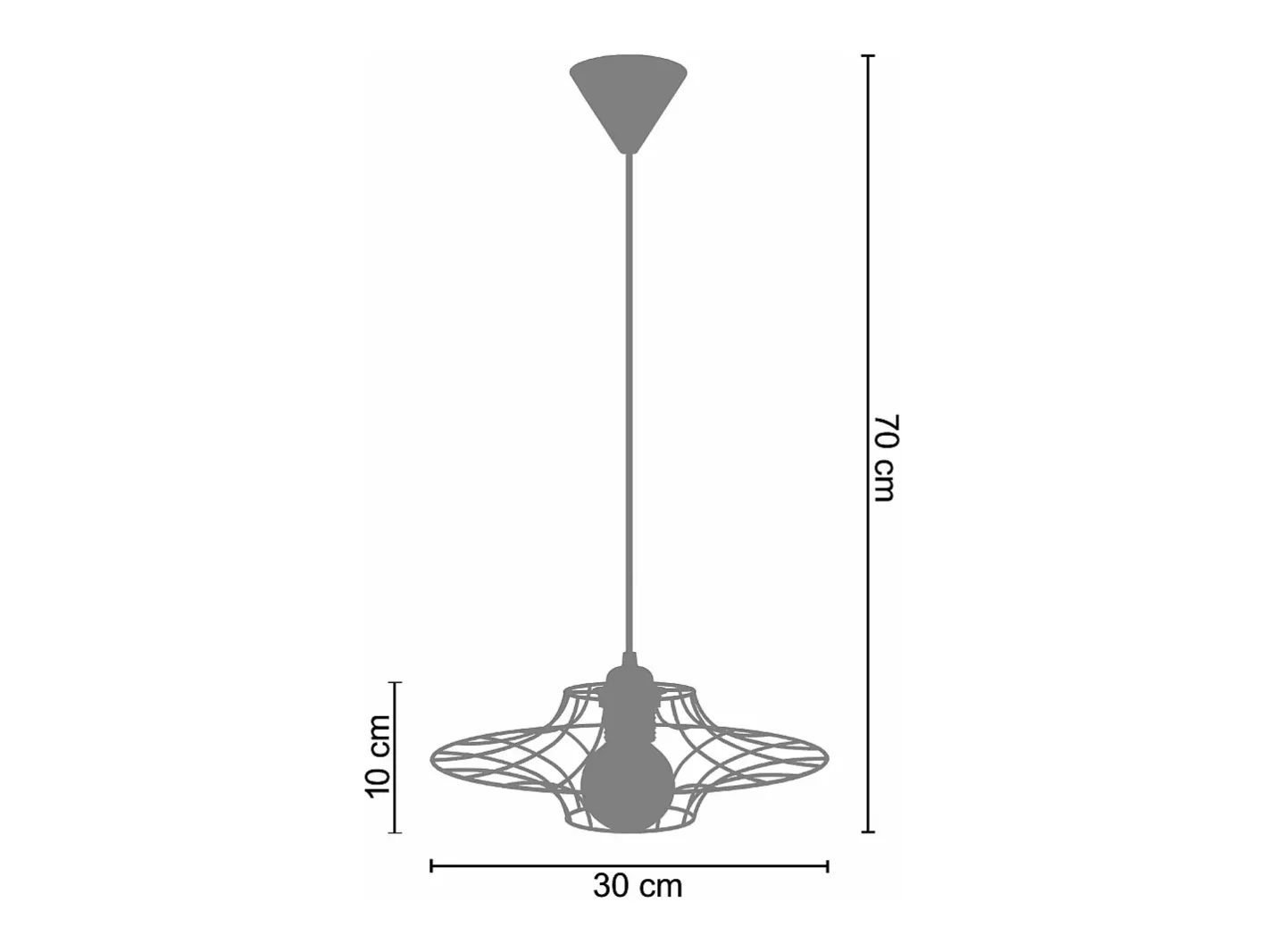 Hot TOSEL Suspensión ,metal,,A 70xD30x P 30cm Blanco