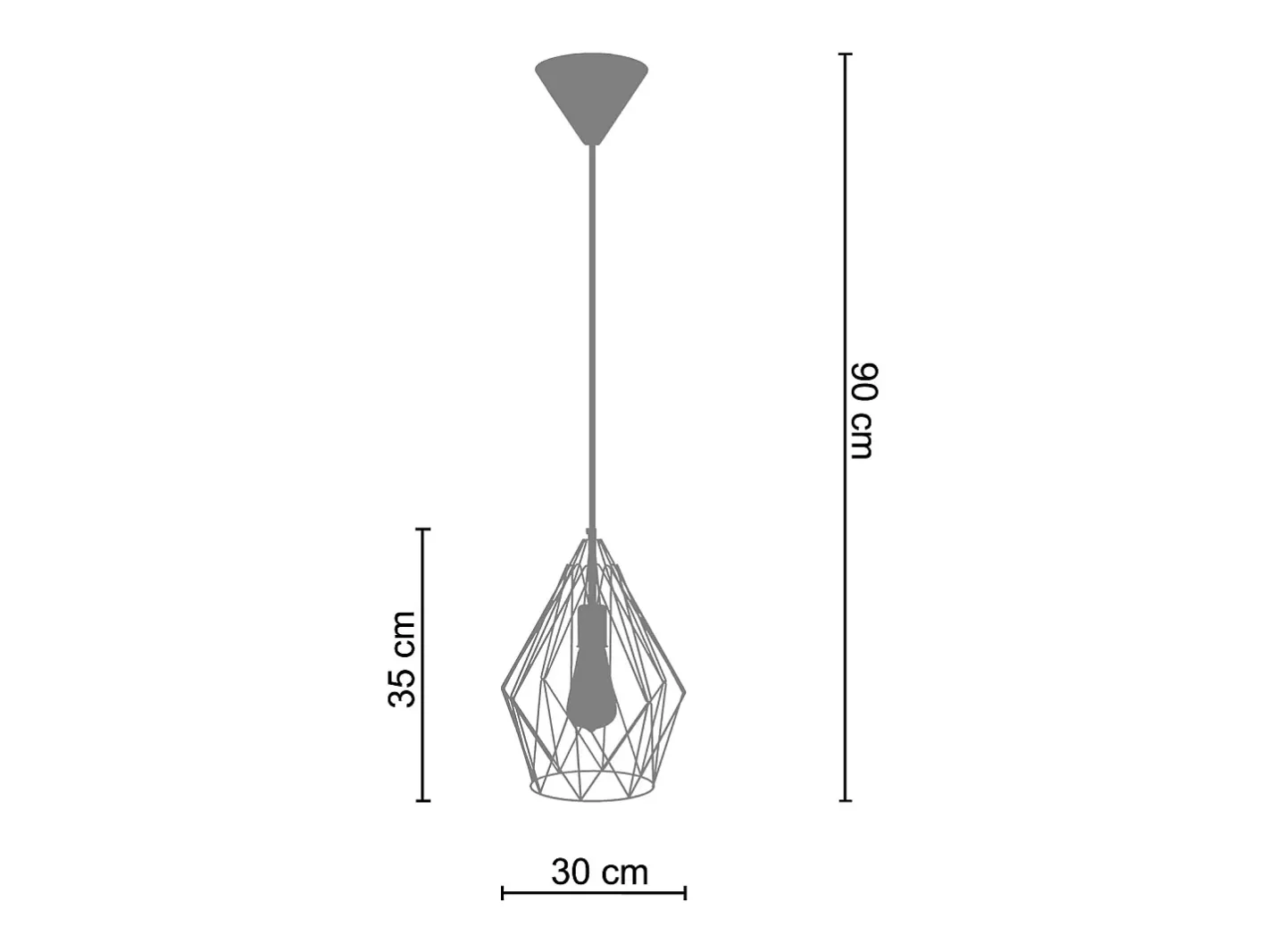TOSEL Suspensión ,metal,,A90xD35xP30cm Blanco