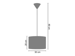 TOSEL Suspensión ,metal, ,A80x D30xP30cm Blanco New