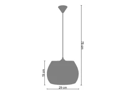TOSEL Suspensión ,metal,Blanco ,A78xD29xP29cm Blanco / Cobrizo Outlet