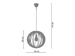 TOSEL Suspensión ,metal, ,A 110xD 50x P 50cm Dorado Hot