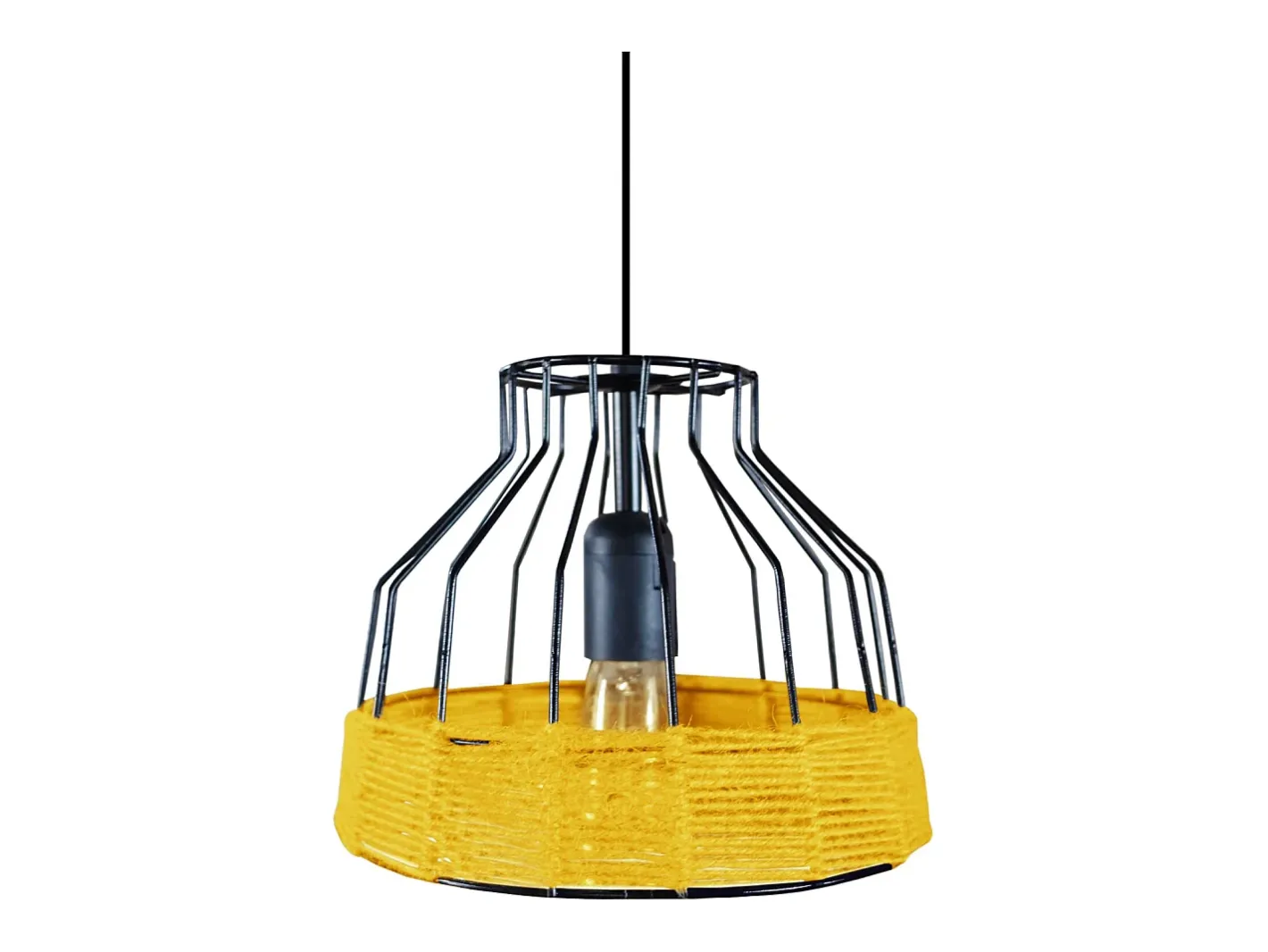 TOSEL Lámpara Suspendida-Suspensión ,metal,fibra,, A 90xD25x P25cm Amarillo