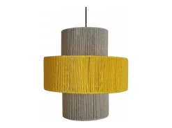 TOSEL Lámpara Suspendida-Suspensión ,metal-fibra,,A90xD30xP30cm Amarillo