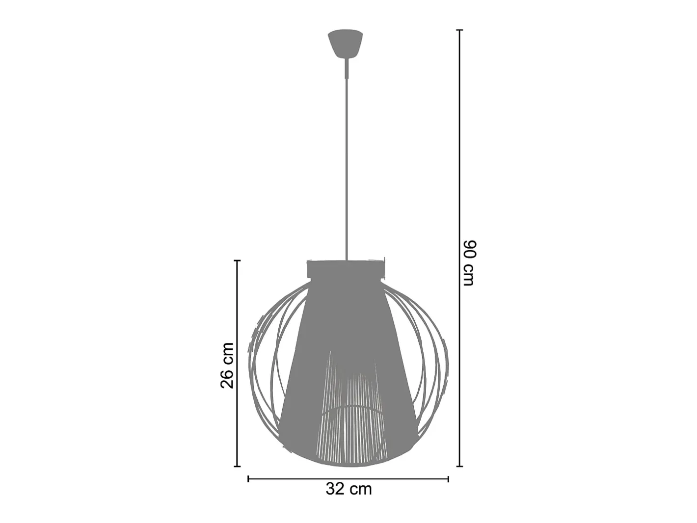 TOSEL Suspensión ,metal-fibra, ,A90xD 32x P 32 cm Azul Hot