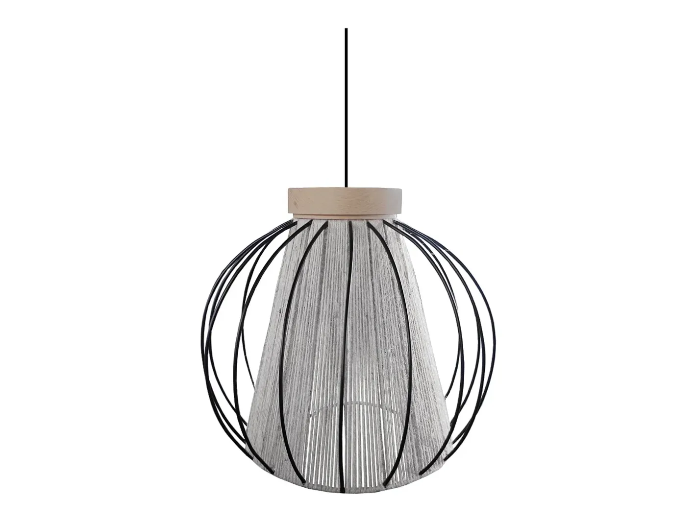 Outlet TOSEL Suspensión ,metal-fibra,,A 90x D32xP32 cm Blanco