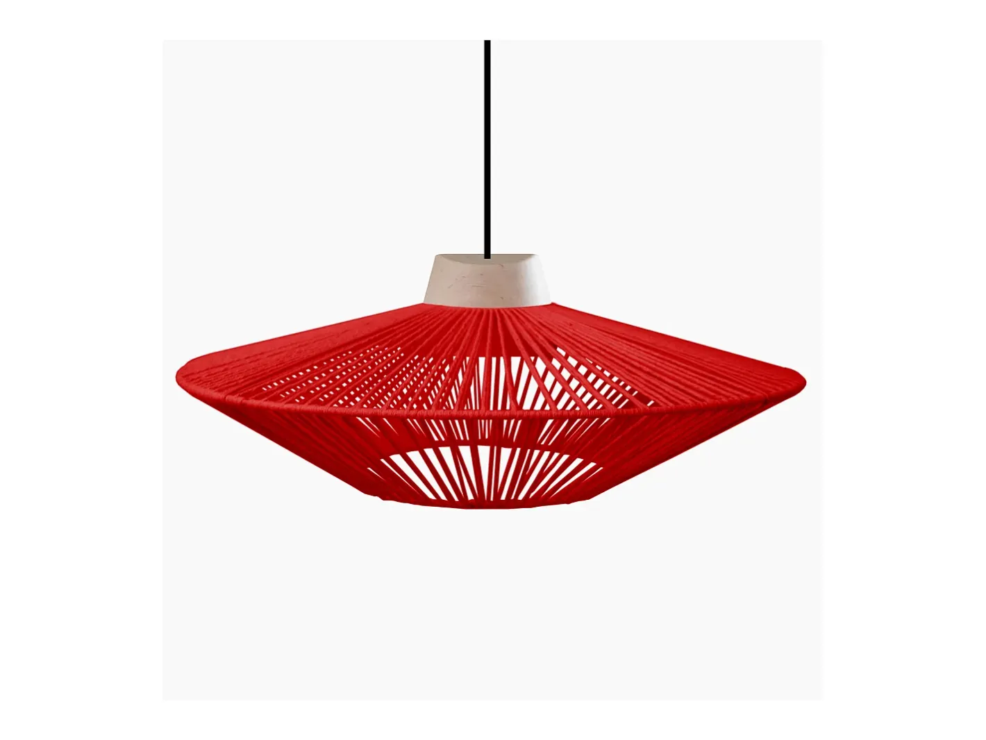 TOSEL Suspensión ,metal-fibra,, A 90xD32x P 32cm Rojo Clearance