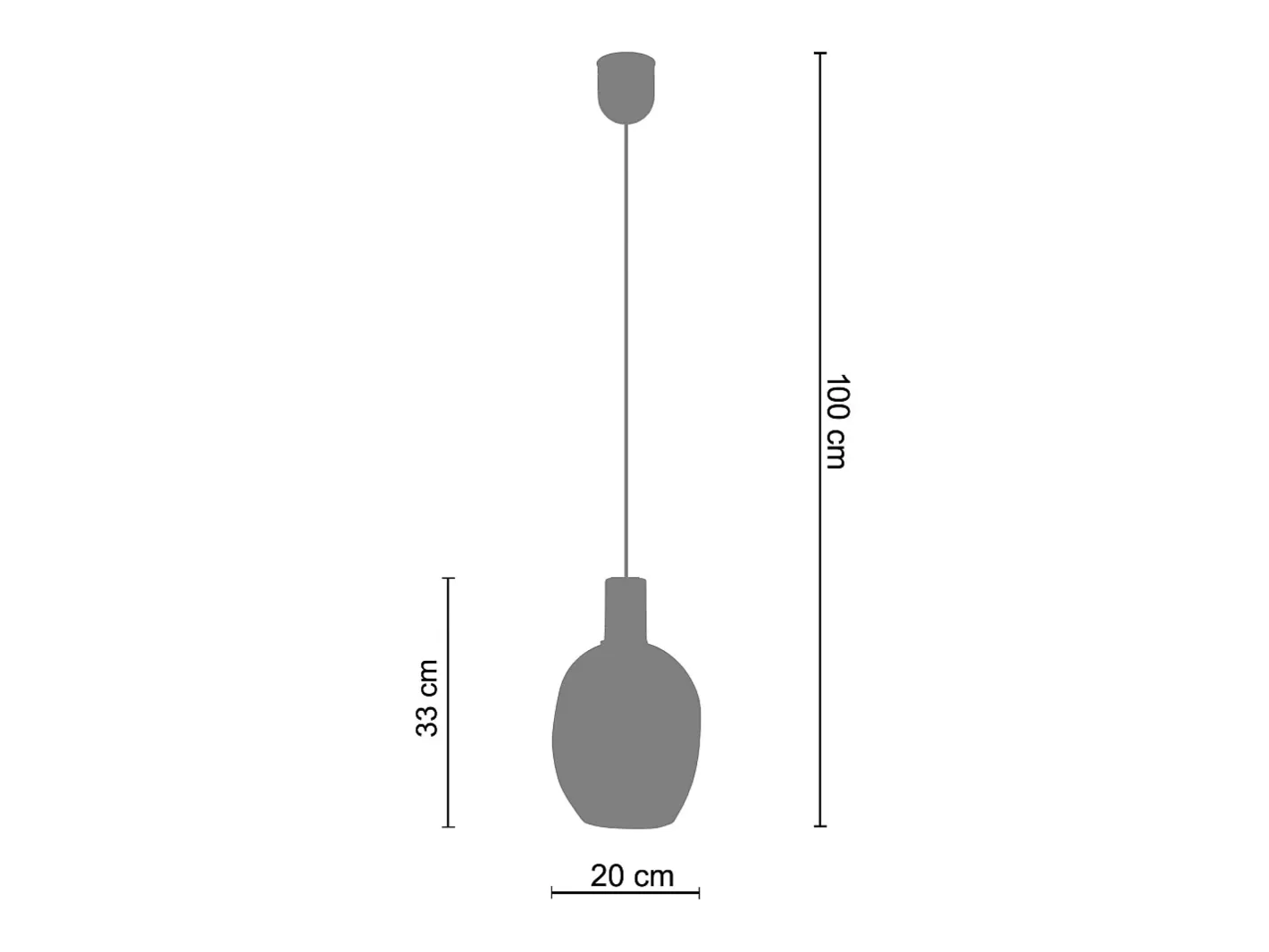 TOSEL Suspensión ,metal, ,A 100xD 20x P 20cm Gris Hot