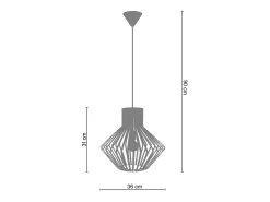 TOSEL Lámpara Suspendida-Suspensión ,metal, ,A 90x D36xP36cm Gris