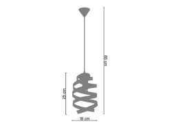TOSEL Suspensión ,metal, ,A97xD18xP18cm Gris Sale