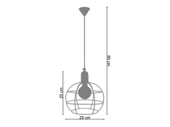 TOSEL Suspensión ,metal, ,A 80xD18xP18cm Gris Clearance