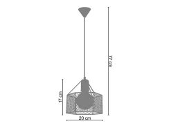 Best TOSEL Suspensión ,metal,Marrón,A77xD20xP20cm Marru00f3n